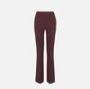 Trousers in lightweight crêpe fabric with jewel chain - COLOR MERLOT