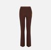 Trousers in lightweight crêpe fabric with jewel chain - COLOR COFFEE