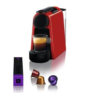 מכונת קפה נספרסו NESPRESSO בצבע אדום דגם D30 כולל מקציף חלב