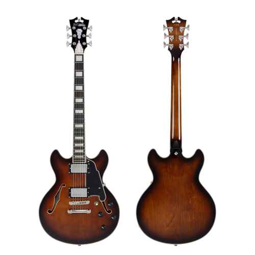 גיטרה חשמלית 1/4 נפח D'Angelico PREMIER MINI DC BROWN BURST