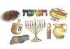 ערכת תמונות חנוכה מעוטרות בנצנצים