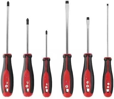 סט 6 מברגים מקצועיים Milwaukee &mdash; פיליפס ושטוח | ידית תלת־זוויתית | טיפ מגנטי