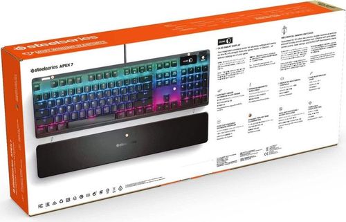 מקלדת גיימינג מכנית SteelSeries Apex 7 Full Size עם מתגים אדומים ליניאריים ו-Rapid Tap