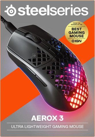 עכבר גיימינג חוטי SteelSeries Aerox 3 בצבע שחור