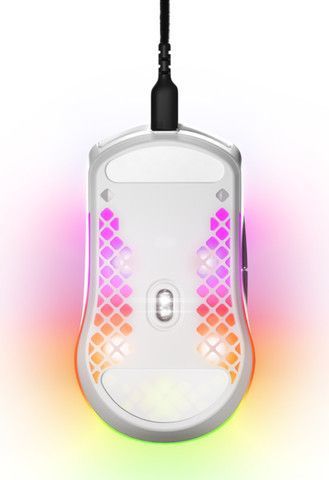 עכבר גיימינג חוטי קל משקל כולל תאורה SteelSeries סטיל סיריס Aerox 3 White