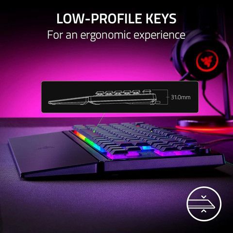 מקלדת מכנית ממברנה לגיימינג Razer Ornata V3 Tenkeyless - Low Profile Gaming Mechanical Membrane Wired Keyboard