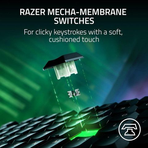 מקלדת מכנית ממברנה לגיימינג Razer Ornata V3 Tenkeyless - Low Profile Gaming Mechanical Membrane Wired Keyboard