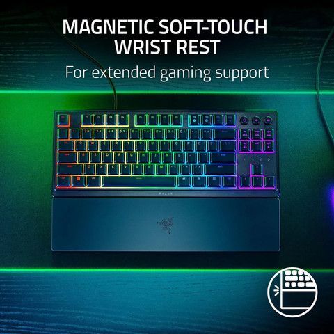 מקלדת מכנית ממברנה לגיימינג Razer Ornata V3 Tenkeyless - Low Profile Gaming Mechanical Membrane Wired Keyboard