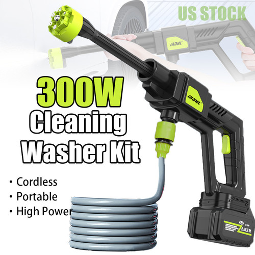 אקדח שטיפה בלחץ 48VH נטען – 300W | נייד, חזק וללא צורך בחיבור לחשמל