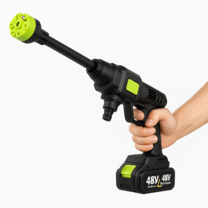 אקדח שטיפה בלחץ 48VH נטען – 300W | נייד, חזק וללא צורך בחיבור לחשמל