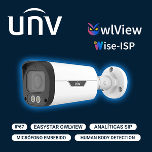 מצלמת אבטחה צינור רשת UNV IP IPC2315LE-ADF28KM-WP 5MP 2.8MM COLORHUNTER WLVIEW