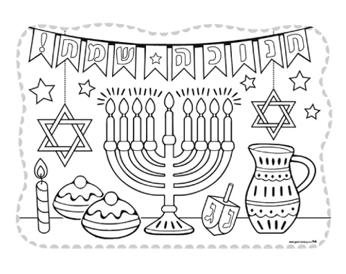 עבודת יצירה - פלייסמנט חנוכה שמח - 36 יח'