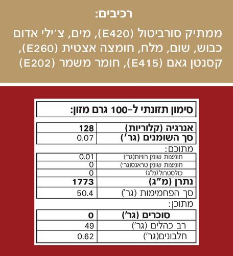 רוטב צ'ילי מתוק פיקנטי ללא תוספת סוכר וגלוטן סקיני פסטה