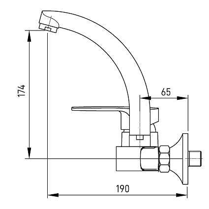 ברז קיר נמוך CAPINERA כרום ניקל AQUILA
