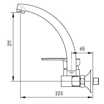 ברז קיר גבוה CAPINERA ניקל מוברש AQUILA 2426A-1