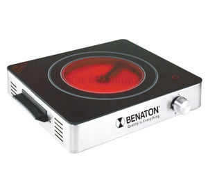 פלטה קרמית BENATON בנטון שחור בשילוב נירוסטה BT-5051 ד.ש.ש אלקטרוניקה