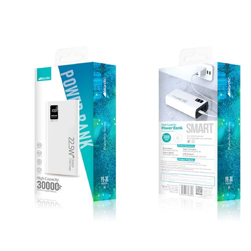 סוללת גיבוי PBPD30 Nordic 30000mAH PD 22.5W