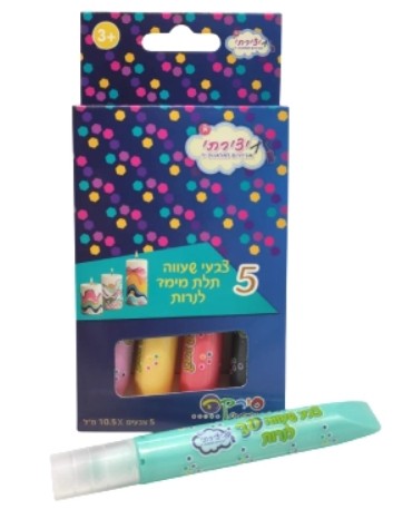 5 צבעי שעווה תלת מימד לנרות