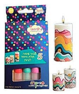 5 צבעי שעווה תלת מימד לנרות
