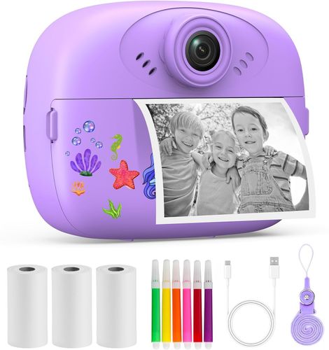 מצלמה מדפיסה לילדים עם מסך 