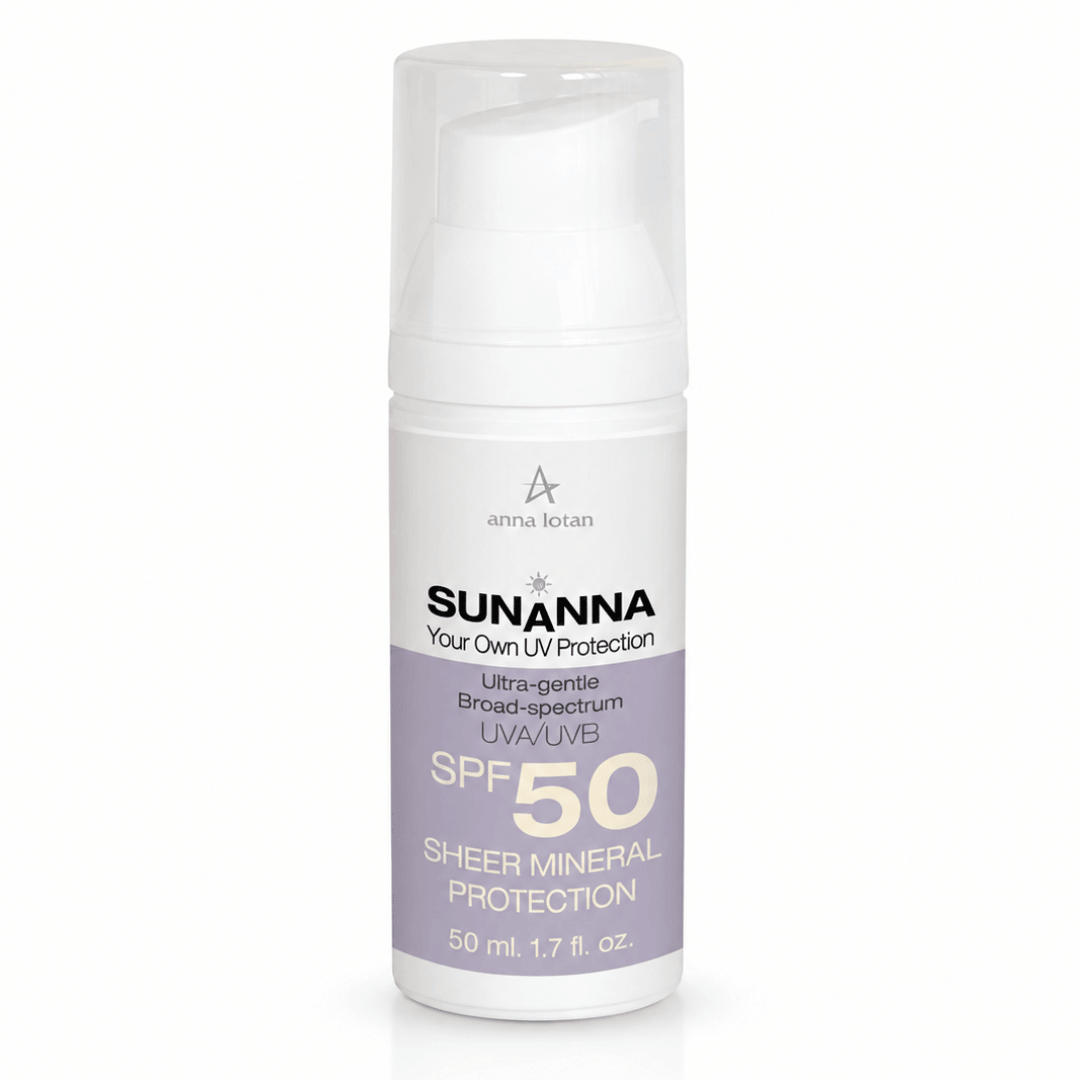 תחליב הגנה מינרלי SPF 50 בגודל 50 מ"ל מסדרת סאןאנה - אנה לוטן | ANNA LOTAN