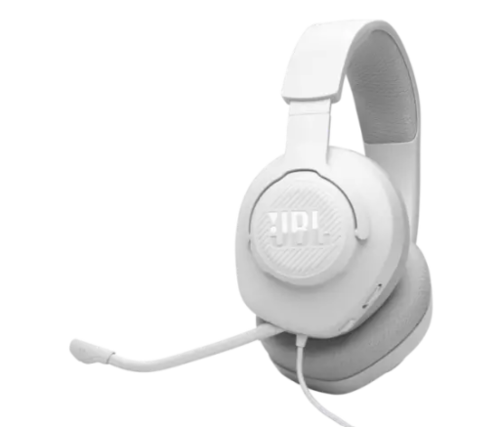 אוזניות גיימינג מקצועיות JBL Quantum 100M2 בצבע לבן לעבודה ומשחק