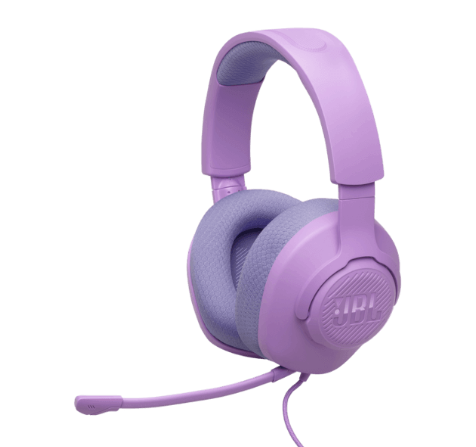 אוזניות גיימינג JBL Quantum 100M2 בצבע סגול עם מיקרופון Boom איכותי