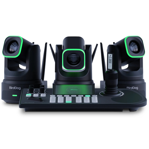 באנדל 3 מצלמות X4 Ultra ובקר שליטה BirdDog KBD - צבע שחור