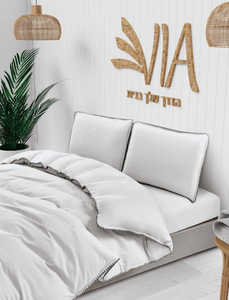 סט מצעים זוגי 100% כותנה "קומפורט" - אפור