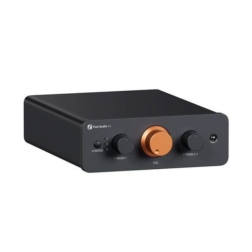 Fosi Audio P4 Mini – פרה-אמפליפייר סטריאו קומפקטי עם שליטה בבאס, טרבל ו-Gain