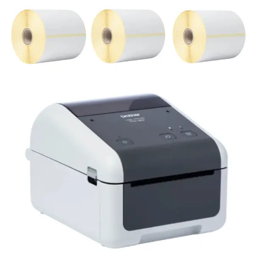 מארז חסכון מדפסת מדבקות Brother TD-4410D ובנוסף 3 גלילי מדבקות לכ-3000 מדבקות סה