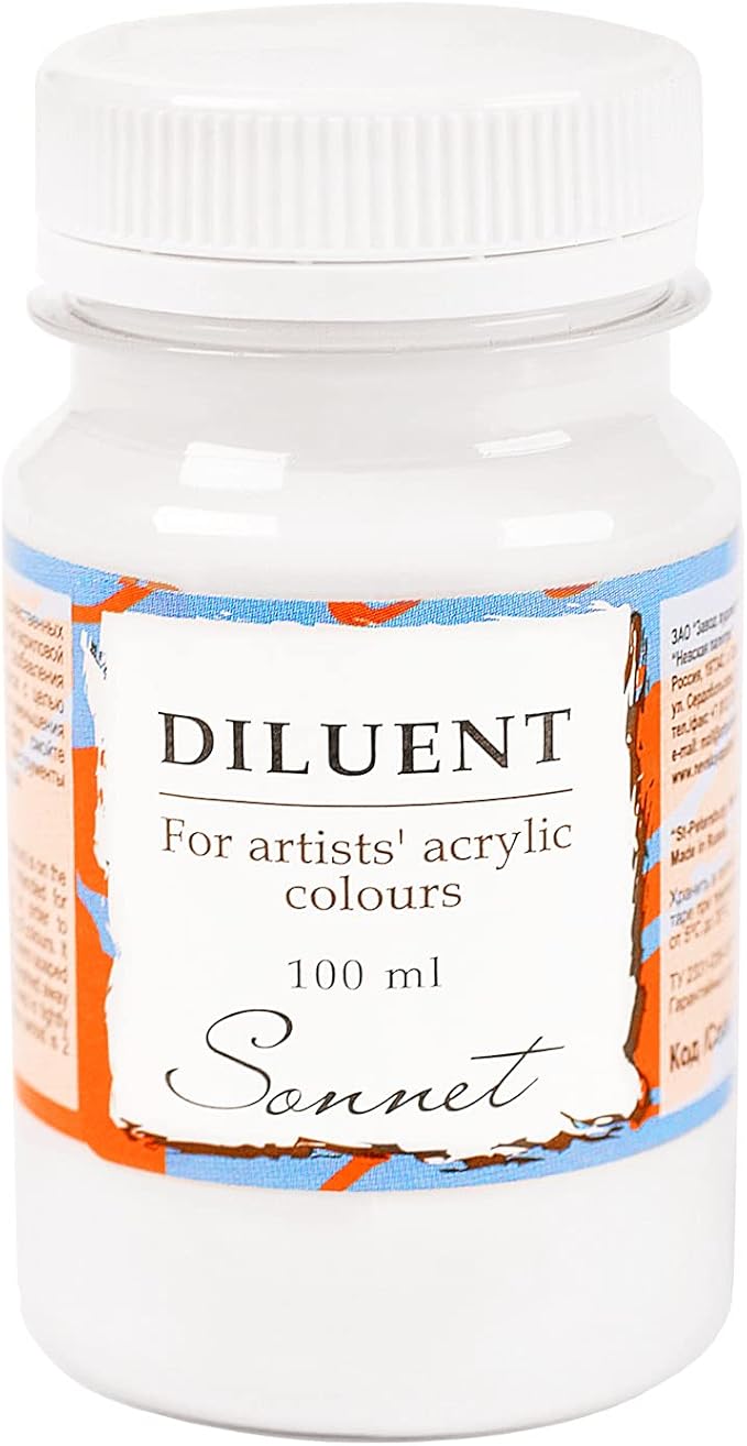 מדיום לצבעי אקריליק  Sonnet Acrylic Color Diluent  , נפח 100 מ"ל