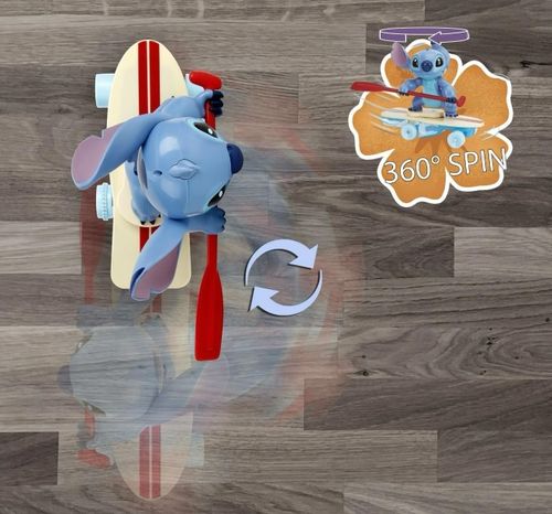 סטיץ' גולש על סקייטבורד על שלט לילדים