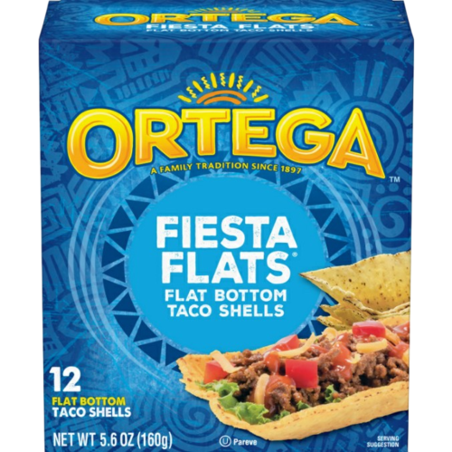 ORTEGA - טאקו מקסיקני מוכן לאכילה עם תחתית שטוחה על בסיס תירס 160 גרם 12 יח (כשר) 