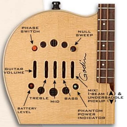 גיטרה אקוסטית מוגברת מבית Godin דגם Multiac Steel String Duet Natural HG