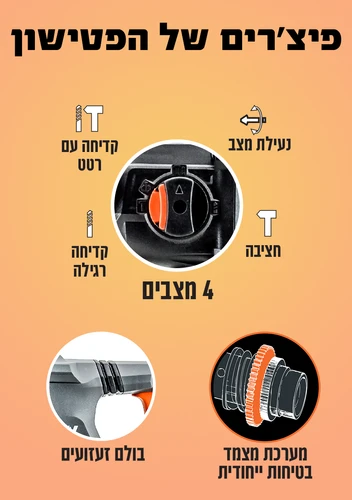 סט כלים בראשלס הכולל פטישון, 2 סוללות 4a, מטען אולטרה מהיר וארגז כלים 102705-025