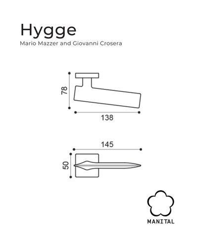 זוג ידיות לדלת Hygge - ניקל מט מוברש