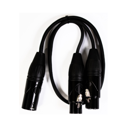 כבל Y פיצול, XLR זכר ל- 2 XLR נקבה