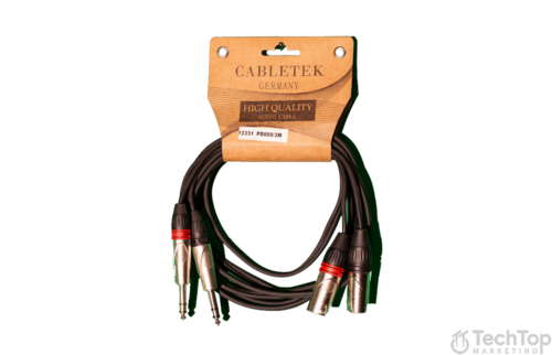 זוג כבלים 2*XLR ל 2*PL באורך 3 מטר
