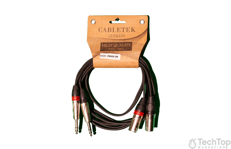 זוג כבלים 2*XLR ל 2*PL באורך 3 מטר