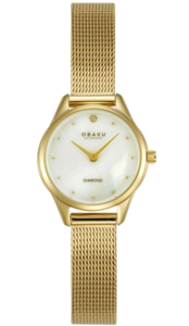 Obaku V297SXGWMG גודל קטן ועדין נשים משובץ יהלום