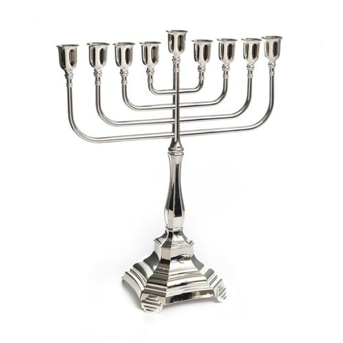 חנוכיה דגם מנורה מרובעת כסף מתכת