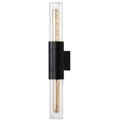 מנורת קיר מוגנת IP54 גוף שחור UP & DOWNE27