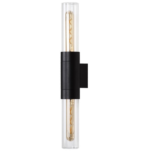 מנורת קיר מוגנת IP54 גוף שחור UP & DOWNE27