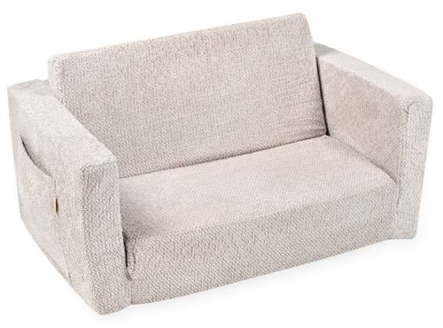 ספונת נפתחת מבד בוקלה עם כיס צידי לאחסון - בז' לייט