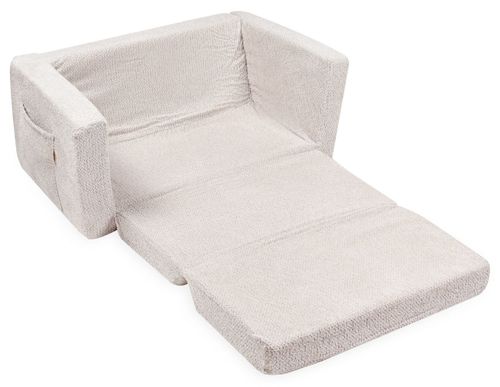 ספונת נפתחת מבד בוקלה עם כיס צידי לאחסון - בז' לייט