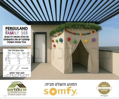 תכירו את פרגולת PERGULAND FAMILY 365 - פרגולה לרגעי משפחה מאושרים כל עונות השנה ( פרגולה חשמלית , פרגולה נאספת , פרגולה נפתחת )