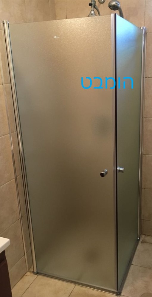 מקלחון פינתי  2 דלתות  זכוכית גרניט 80 או 90 ס"מ