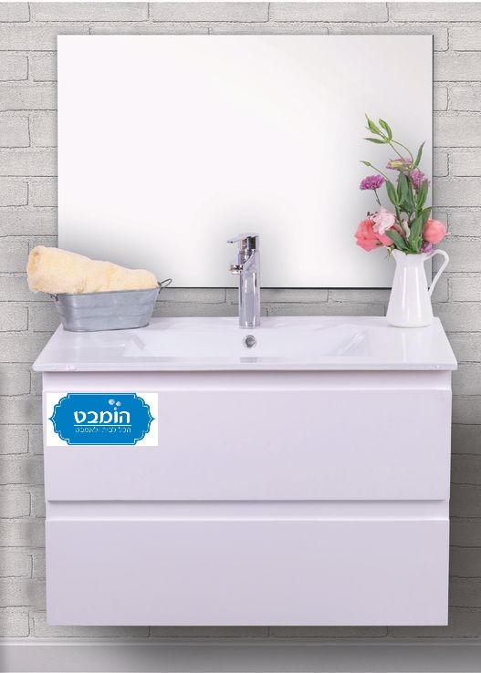 ארון אמבטיה אפוקסי תלוי  אוסקר כולל כיור אינטגרלי