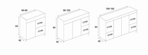 ארון אמבטיה פורמייקה עומד גיא עם כיור אינטגרלי חרס 